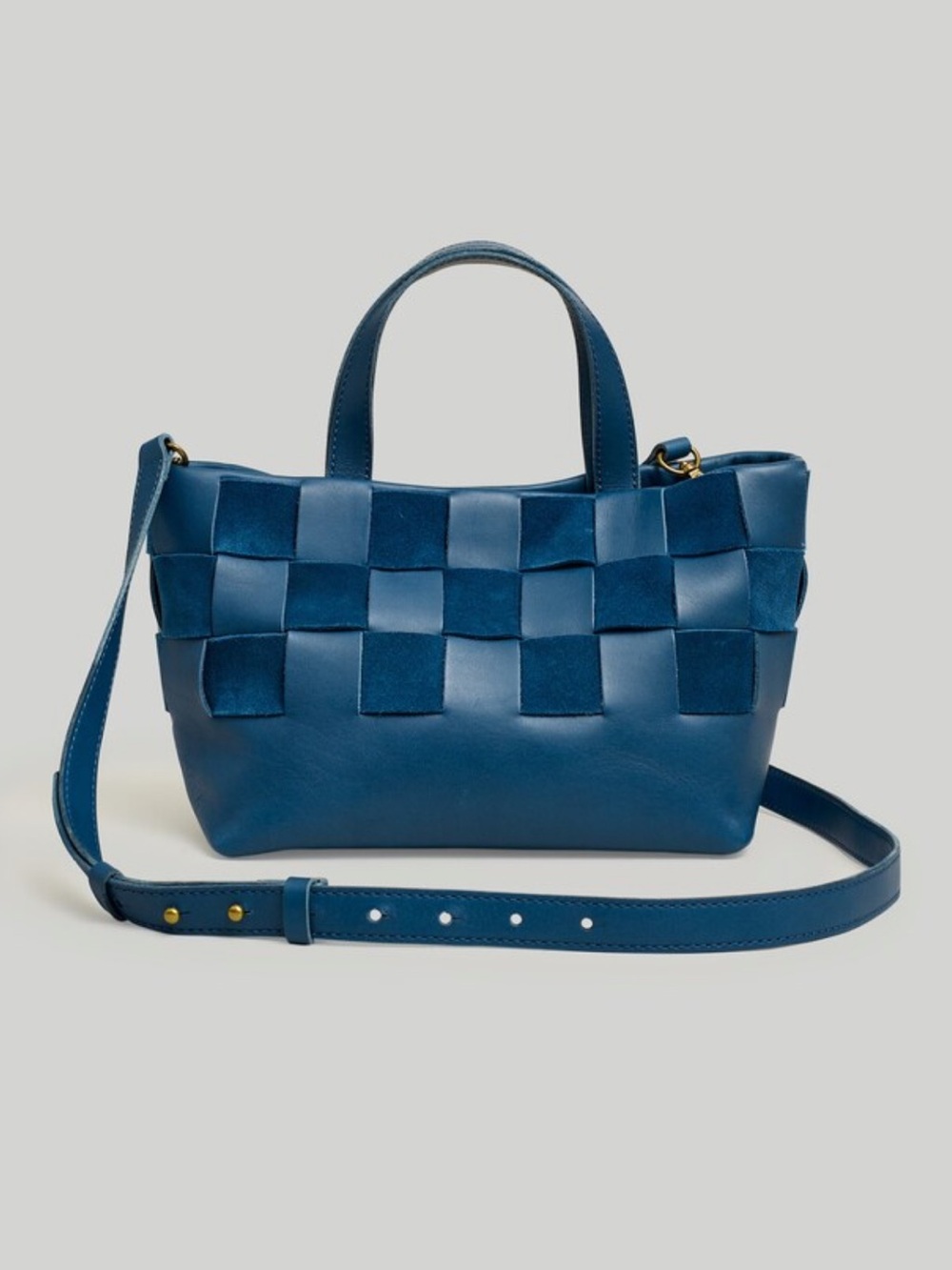 ☀️ New! The Basketweave Mini Crossbody Tote in Leather and Suede